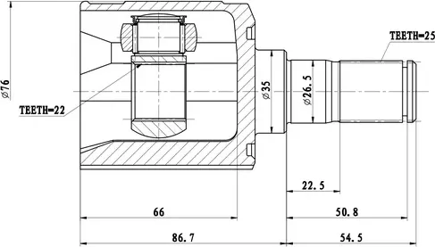 Шрус внутренний hyundai accent, verna (99-13) (Zikmar). Артикул Z87808R