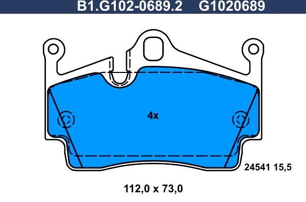 Тормозные колодки Galfer. Артикул B1.G102-0689.2