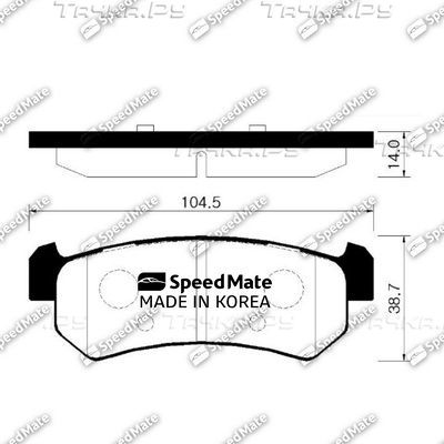 Тормозные колодки SpeedMate. Артикул SM-BPG015