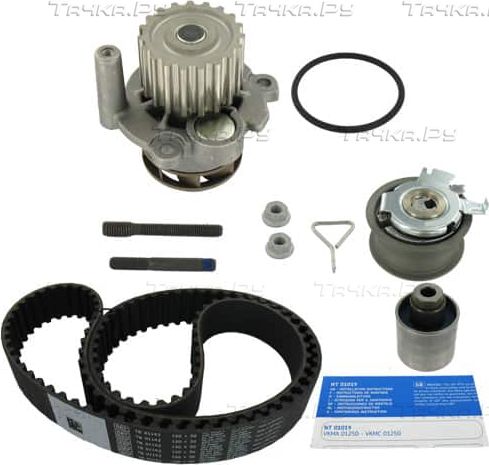Помпа (водяной насос) с комплектом ремня ГРМ SKF для SEAT Toledo III 2004-2009. Артикул VKMC 01250-2
