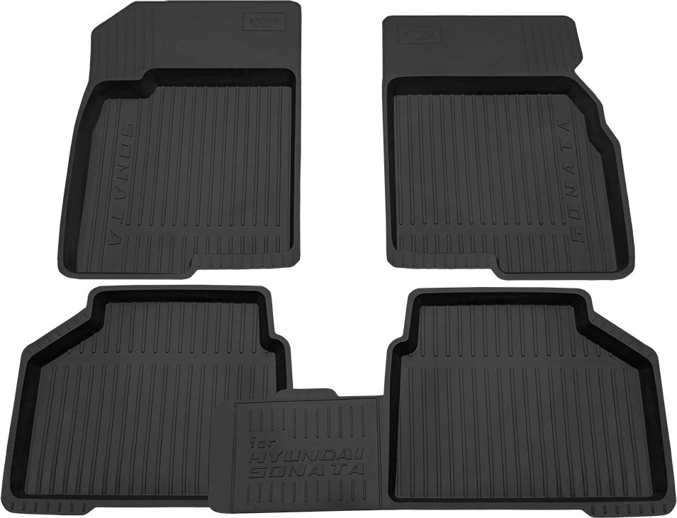 Коврики Rezkon резиновые для салона Hyundai Sonata V 2004-2010. Артикул 1020055100