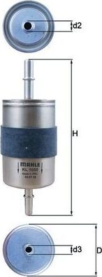 Топливный фильтр Mahle-Knecht. Артикул KL 1055