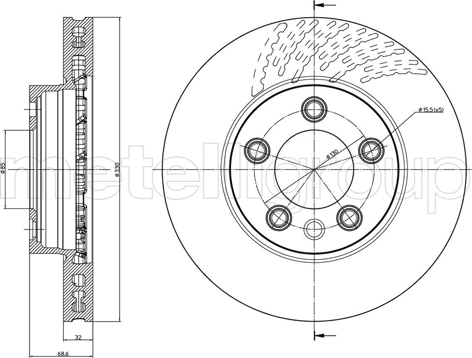 Тормозной диск Metelli. Артикул 23-0919C