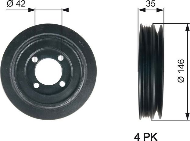 Шкив коленвала Gates DriveAlign® для Opel Astra G 1998-2000. Артикул TVD1115