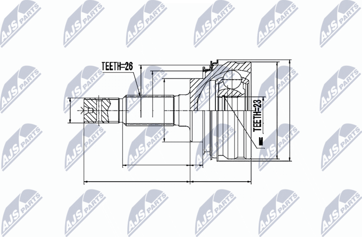 Шрус наружный (граната) NTY. Артикул NPZ-TY-005