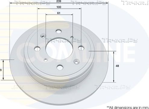 Тормозной диск Comline задний для Acura Integra I 1989-1990. Артикул ADC0510