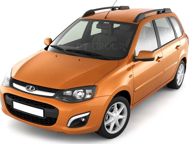 Рейлинги продольные PT Group Усиленные для Lada Kalina II универсал 2013-2018 Черный муар. Артикул 01940702