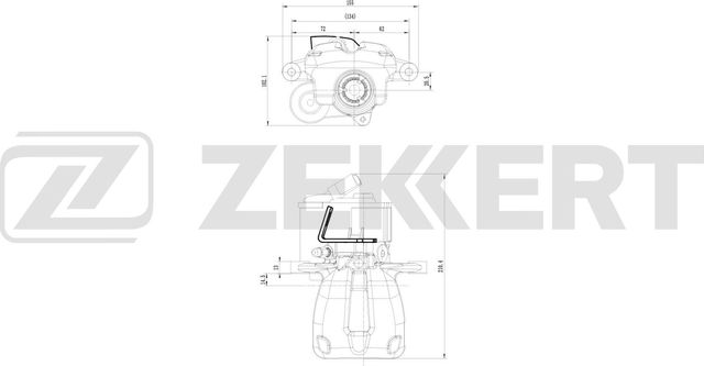 Тормозной суппорт Zekkert (алюминий) задний правый для Volkswagen Passat B6 2005-2011. Артикул BS-8305
