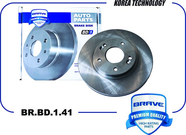 Диск тормозной передний 51712-A6000 BR.BD.1.41 Hyundai i30 GD 11-, KIA Ceed JD 1 (Brave). Артикул BRBD141