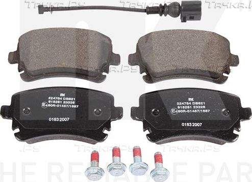 Тормозные колодки NK задние для Volkswagen Transporter T5 2003-2015. Артикул 224764