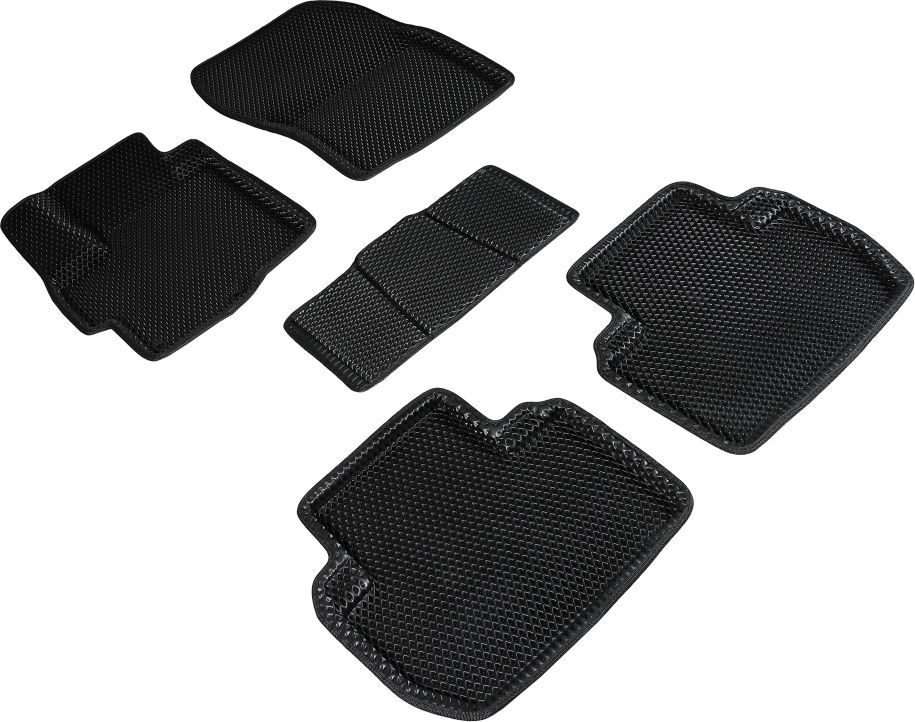 Коврики Seintex 3D EVA ромб для салона Mitsubishi Outlander III 2012-2026 ЧЕРНЫЕ. Артикул 95239