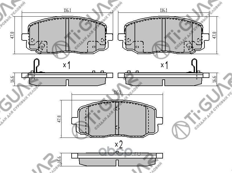 Тормозные колодки (TI-Guar). Артикул TG3369