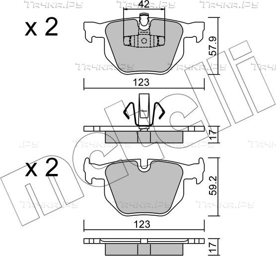 Тормозные колодки Metelli задние для BMW X1 I (E84) 2009-2015. Артикул 22-0643-0