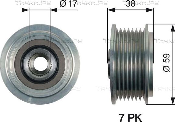 Муфта генератора обгонная Gates DriveAlign® для Hyundai H-1 II 2008-2026. Артикул OAP7169