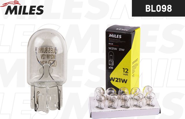 Лампа W21W 12V 21W W3x16d Miles. Артикул BL098
