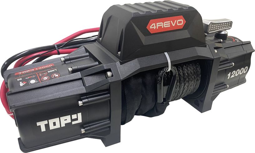 Лебёдка электрическая 4Revo TRX-TOP-12000 12V комбинированный пульт (синтетический трос). Артикул 4R-W122B-12