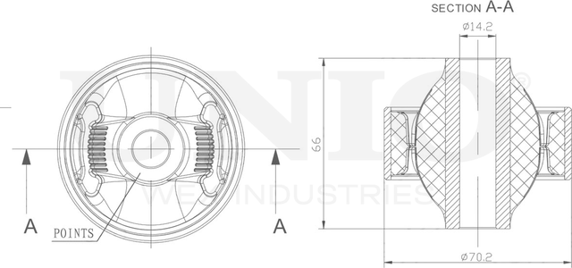 Сайлентблок рычага подвески (Unio). Артикул RMP-20564