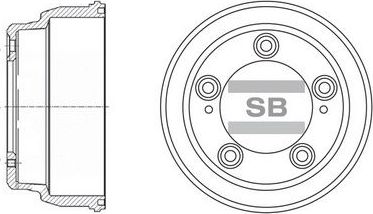 Тормозной барабан Sangsin Hi-Q задний для Hyundai Porter IV 2004-2026. Артикул SD1035