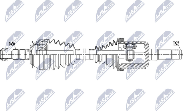 Полуось (привод в сборе, приводной вал) NTY передняя правая для Chevrolet Orlando I 2011-2015. Артикул NPW-DW-047