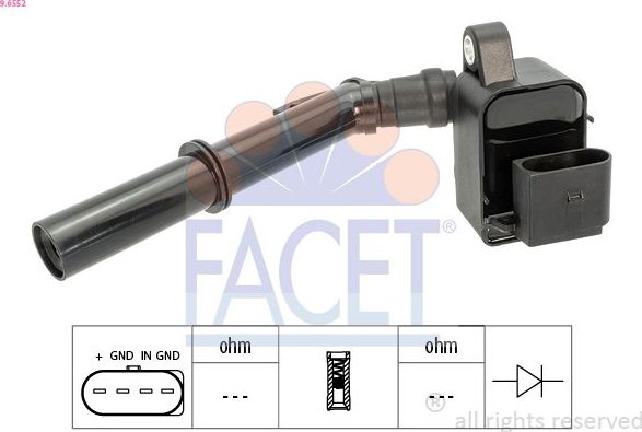 Катушка зажигания Facet Made in Italy - OE Equivalent. Артикул 9.6552