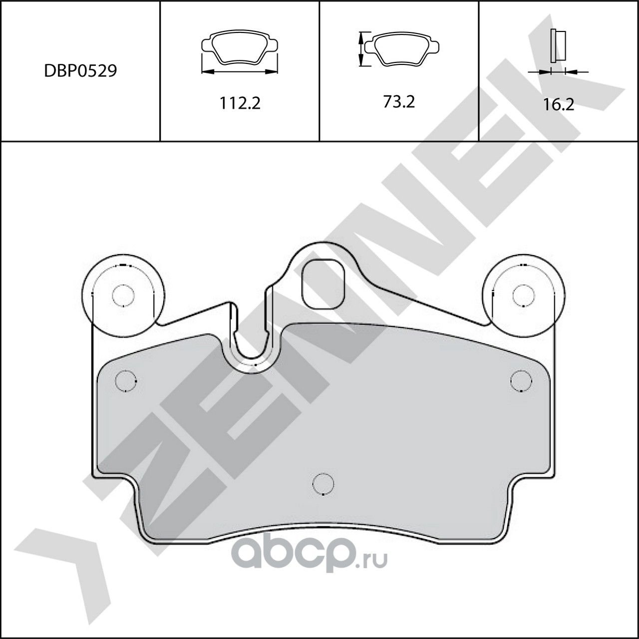 Колодки тормозные задние Q7 05-15, TOUAREG 02-10, PORSCHE CAYENNE 02-06 (Zennek). Артикул DBP0529