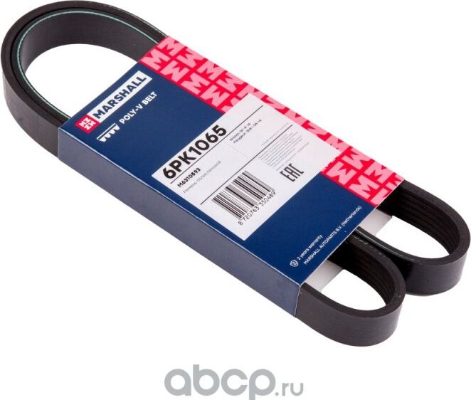 Ремень поликлиновой 6PK1065 Nissan GT R 14 Peugeot 308 I 08 14 M6310593 (Marshall). Артикул M6310593
