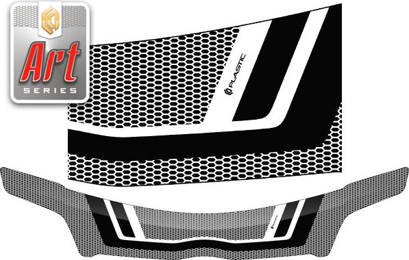 Дефлектор СА Пластик для капота (Серия Art черная) Toyota Corolla Fielder 1999-2004. Артикул 2010011504174