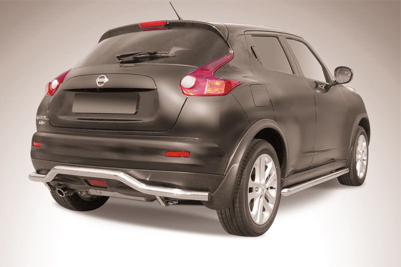 Защита Slitkoff заднего бампера d57 волна для Nissan Juke 4WD 2010-2019. Артикул NJ4WD-009