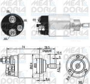 Втягивающее реле стартера Meat & Doria для УАЗ Patriot I 2006-2025. Артикул 46034