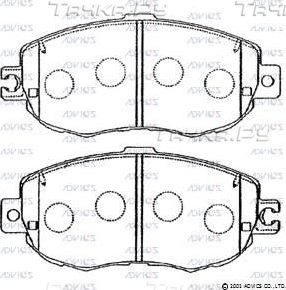 Тормозные колодки Advics передние для Toyota Altezza 1999-2005. Артикул SN659E