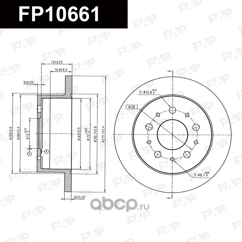 FP10661 ДИСК ТОРМОЗНОЙ (FAP). Артикул FP10661