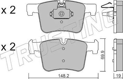 Тормозные колодки Trusting для BMW 2 F22 2012-2026. Артикул 977.0