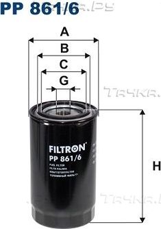 Топливный фильтр Filtron для DAF LF 45 2001-2026. Артикул PP 861/6