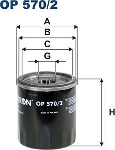 Масляный фильтр Filtron. Артикул OP 570/2