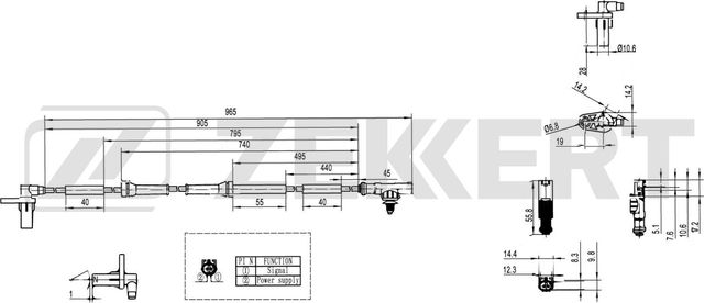 Датчик ABS Zekkert передний для Lada Priora I 2007-2018. Артикул SE-6113