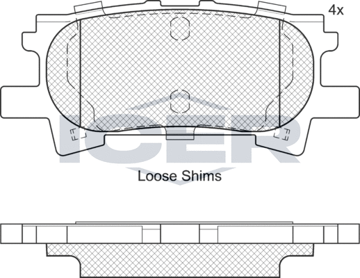 Тормозные колодки Icer. Артикул 181751