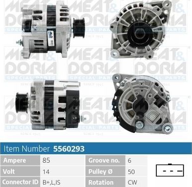 Генератор Meat & Doria для Chevrolet Rezzo 2005-2008. Артикул 5560293