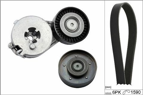 Приводной ремень поликлиновой с роликами (комплект) Ina для Audi A4 IV (B8) 2007-2012. Артикул 529 0500 10