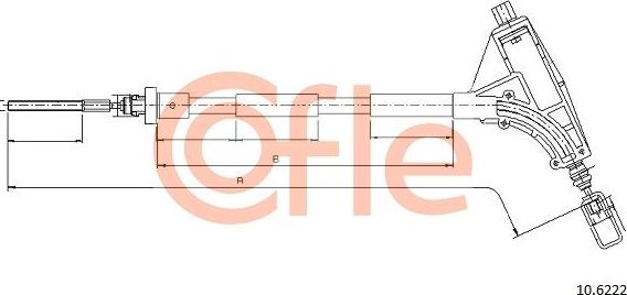 Трос ручника (тросик ручного тормоза) Cofle передний для Peugeot 406 I 1995-2004. Артикул 92.10.6222