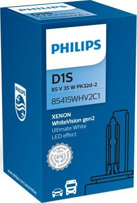 D1S 85V-35W (PK32d-2)  5000K WhiteVision gen 2 (Philips) Philips Xenon WhiteVision gen2. Артикул 85415WHV2C1