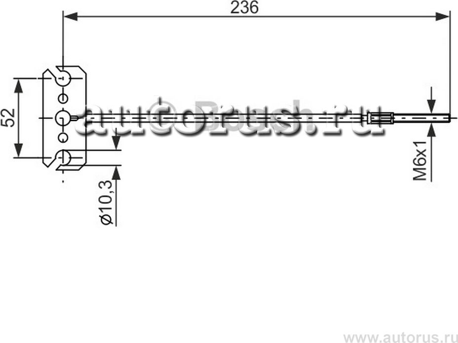 Трос ручного тормоза NISSAN X-TRAIL/PRIMERA 236мм (Bosch). Артикул 1987477226