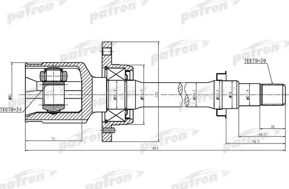 Шрус внутренний (граната) Patron. Артикул PCV1426