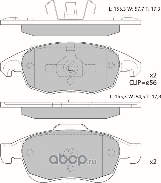 Колодки тормозные дисковые Avantech (противоскрипная пластина в компл.). Артикул AV037