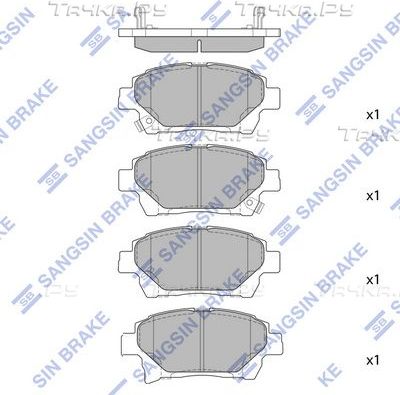 Тормозные колодки Sangsin Hi-Q. Артикул SP1718