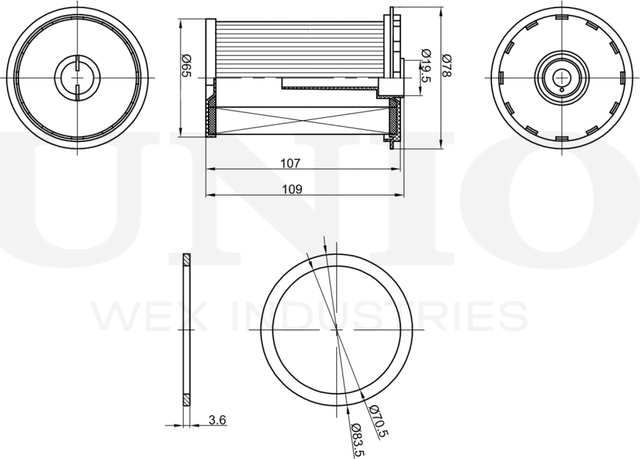 Фильтр топливный (Unio). Артикул FLT-50039
