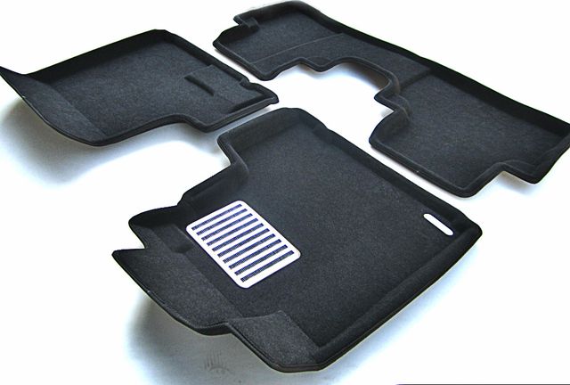 Коврики текстильные Euromat 3D Lux для салона Honda CR-V III 2006-2012. ЧЕРНЫЕ. Артикул EM3D-002606
