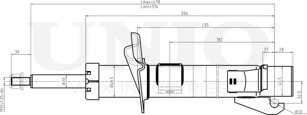 Амортизатор подвески (Unio). Артикул SAB-10142