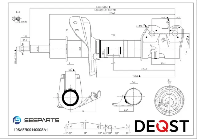 Амортизатор передний правый (10SAFR0014000) (Deqst). Артикул 10SAFR0014000