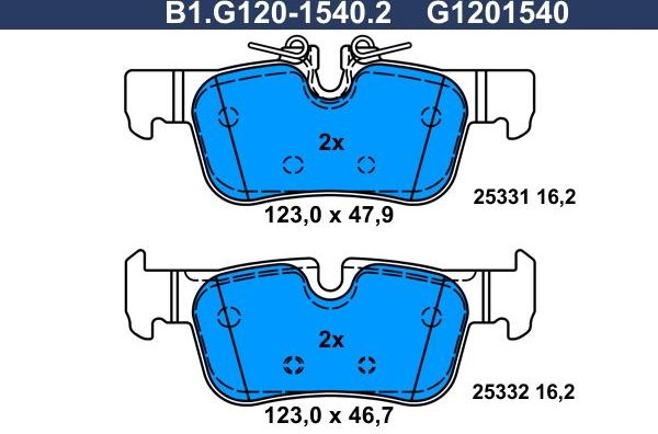 Тормозные колодки Galfer. Артикул B1.G120-1540.2