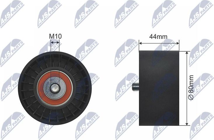 Натяжной ролик (натяжитель) приводного поликлинового ремня NTY. Артикул RNK-ME-017